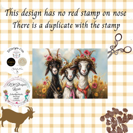 Papel De Seda Decoupage Caprichoso 3 Cabras en Campo