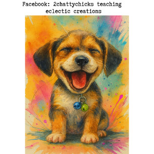 Papel De Seda Decoupage Caprichoso Cachorro Beagle Feliz Abstrac