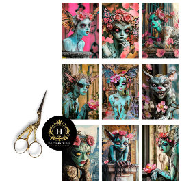 Papel De Seda Decoupage Caprichoso de París Gótico de Gárgola 