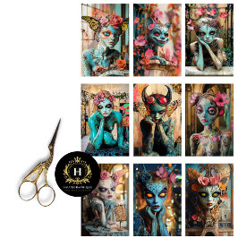 Papel De Seda Decoupage Caprichoso de París Gótico de Gárgola 
