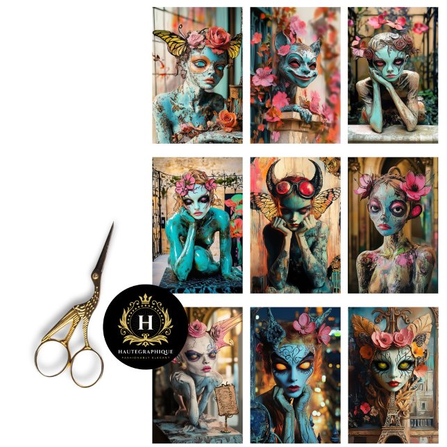 Papel De Seda Decoupage Caprichoso de París Gótico de Gárgola  (Subido por el creador)