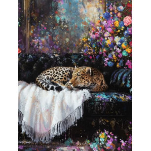 Papel De Seda Decoupage Caprichoso Leopardo Disfrutando del Lujo
