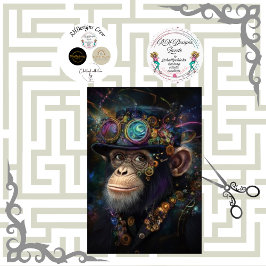 Papel De Seda Decoupage Caprichoso Mono Steampunk Color Vibrante