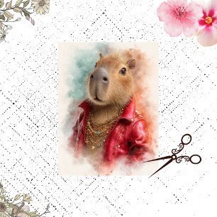 Papel De Seda Decoupage Capybara Moda de la selva urbana