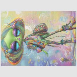 Papel De Seda Decoupage Carácter de Chica de moda psicodélico