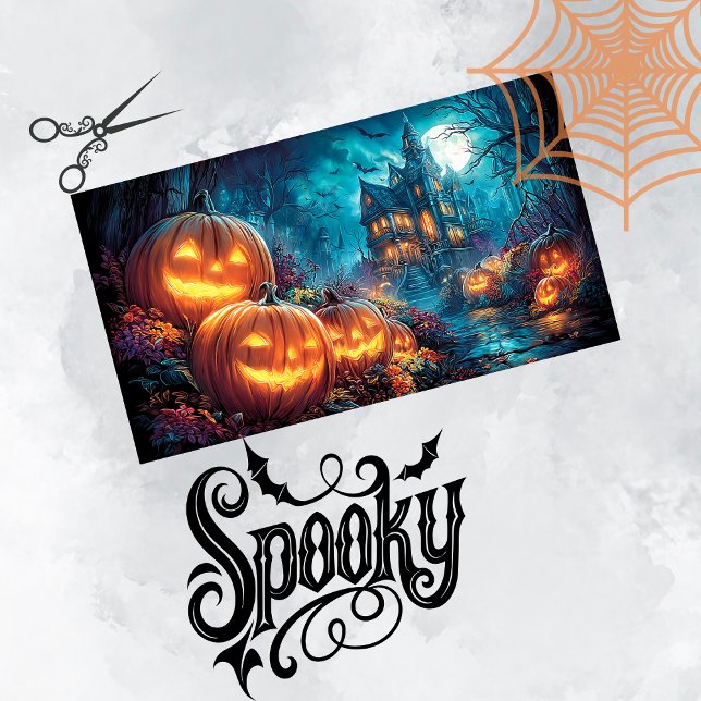 Papel De Seda Decoupage Casa Embrujada de Halloween Calabazas  (Subido por el creador)