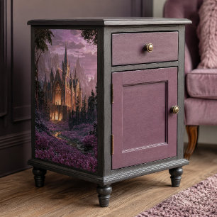 Papel De Seda Decoupage Castillo Gótico Floral Púrpura Crepuscul