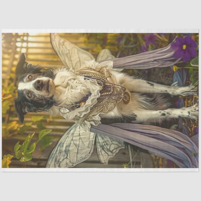 Papel De Seda Decoupage Celestial del Ángel de la Línea Fronteri (Anverso)