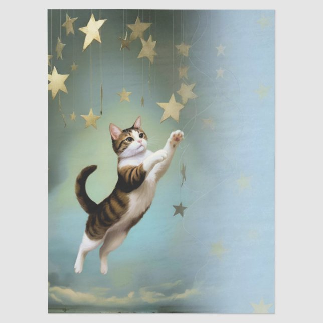 Papel De Seda Decoupage Celestial Kitten (Anverso)