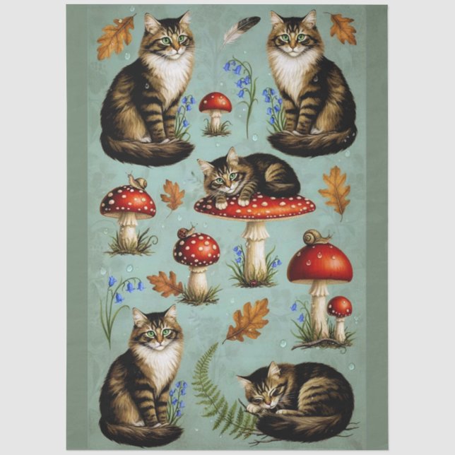Papel De Seda Decoupage Celestial Kitten (Anverso)
