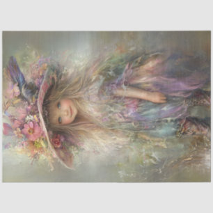 Papel De Seda Decoupage Chica Vestido de Pascua Domingo Colores 