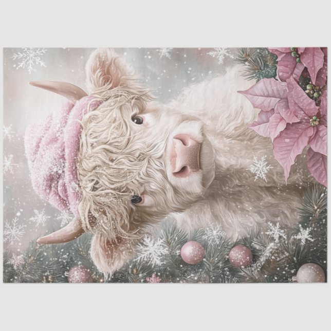 Papel De Seda Decoupage Chica Vestido Navidad Atentado (Anverso)