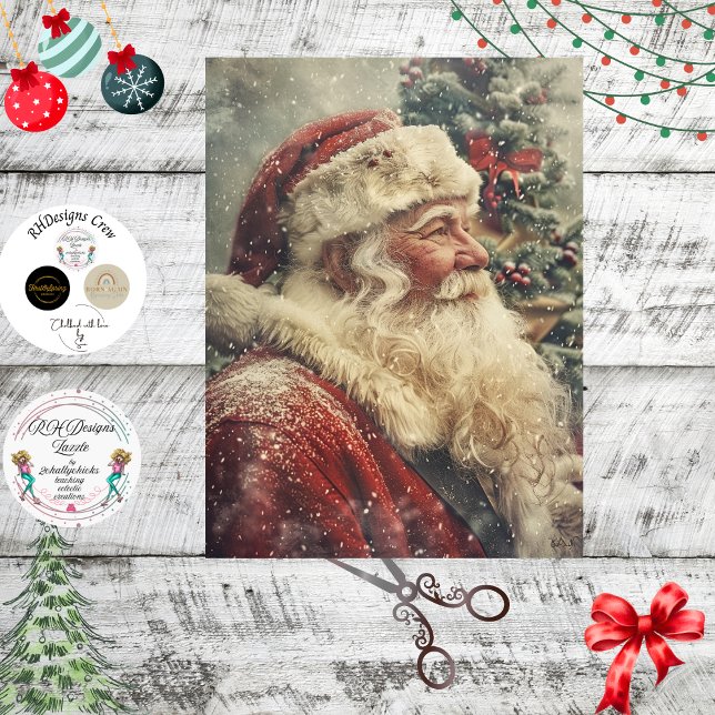 Papel De Seda Decoupage Christmas Traditional Santa Claus (Subido por el creador)