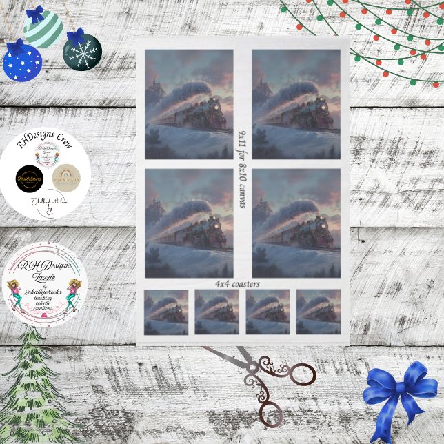 Papel De Seda Decoupage Christmas Train Winter Scene Ireland  (Subido por el creador)