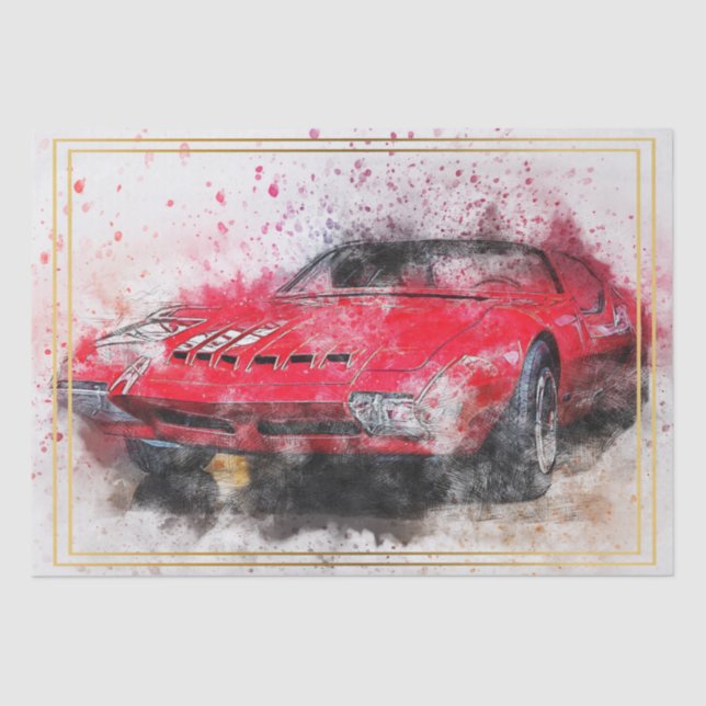 Papel De Seda Decoupage clásica de los carros (Anverso)