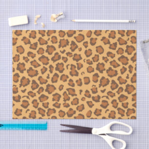 Papel De Seda Decoupage Clásico de Estampado de Leopardo Marrón