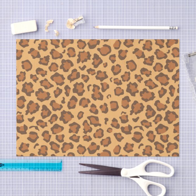 Papel De Seda Decoupage Clásico de Estampado de Leopardo Marrón  (Artesanía)