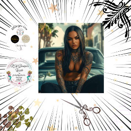 Papel De Seda Decoupage Classic Car & Tattoooed Moda Poster