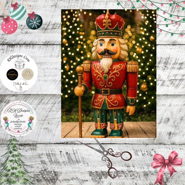 Papel De Seda Decoupage Classic Nutcracker Red Green  (Subido por el creador)