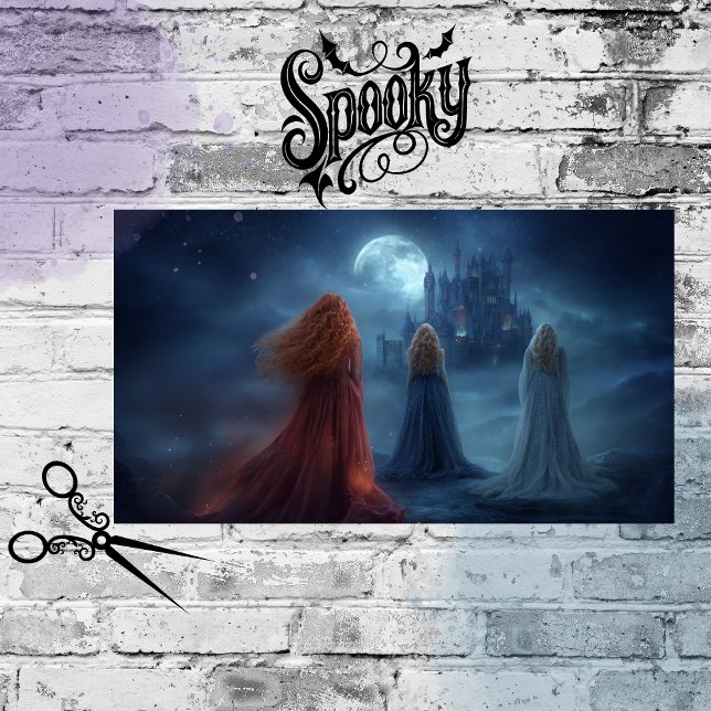 Papel De Seda Decoupage Cloaked Women Moonlit Summons Castle.  (Subido por el creador)