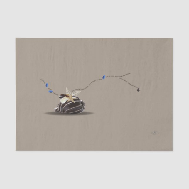 Papel De Seda Decoupage Coastal Elegante Moderno Beige Brown (Anverso)