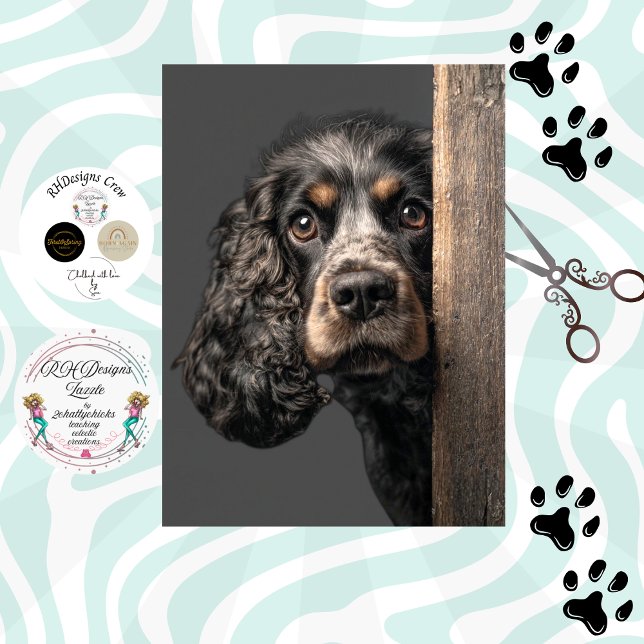 Papel De Seda Decoupage Cocker Spaniel marrón negro Sadie (Subido por el creador)