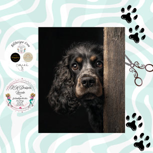 Papel De Seda Decoupage Cocker Spaniel negro marrón Sadie