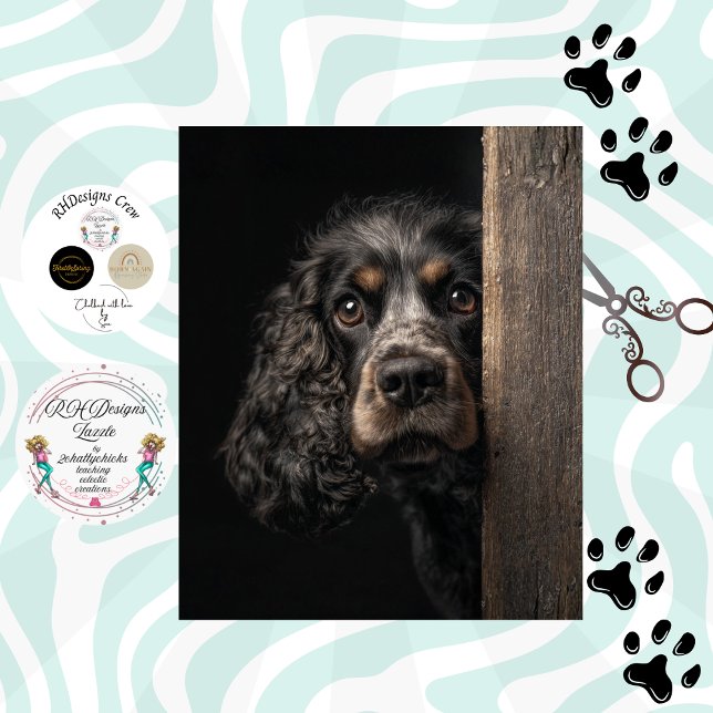 Papel De Seda Decoupage Cocker Spaniel negro marrón Sadie (Subido por el creador)