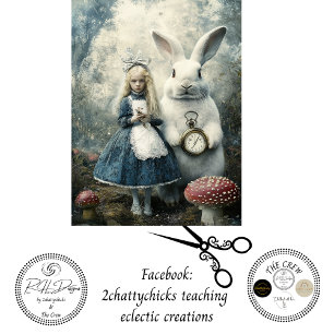 Papel De Seda Decoupage Conejo Blanco & Fantasía de Alicia en el