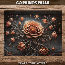 Papel De Seda Decoupage - constelación de Rosas -