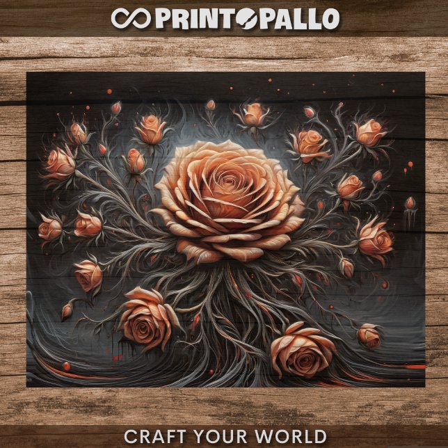 Papel De Seda Decoupage - constelación de Rosas - (Subido por el creador)