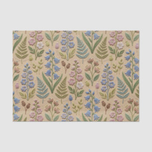 Papel De Seda Decoupage Cottagecore   Flores Silvestres Bordadas