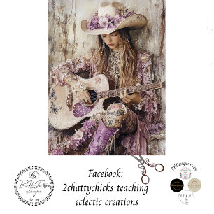 Papel De Seda Decoupage Country Chica Cantante de guitarra Lilac