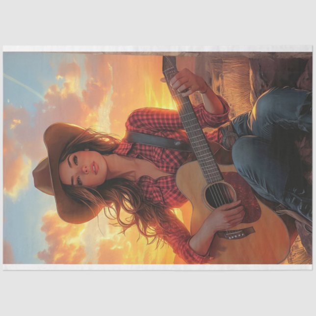 Papel De Seda Decoupage Country Chica Character DEBBIE (Anverso)