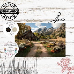 Papel De Seda Decoupage Country Side England Escenario Otoño