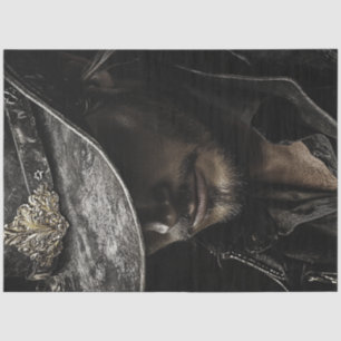 Papel De Seda Decoupage cowboy Black Gorra Silver Accents