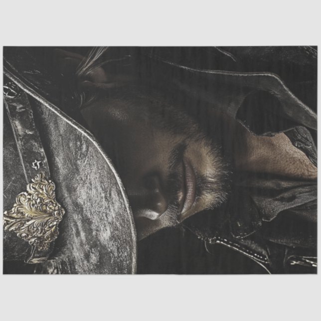 Papel De Seda Decoupage cowboy Black Gorra Silver Accents (Anverso)