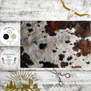Papel De Seda Decoupage Cuero de Vaca Rústico Tonos Blancos Marr