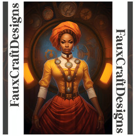 Papel De Seda Decoupage Dama Africana Steampunk Tinta Falsa 052