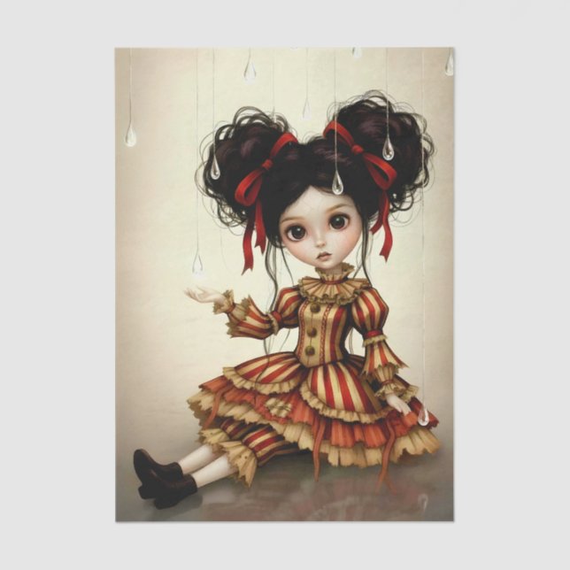 Papel De Seda Decoupage Dark Circus Doll (Anverso)