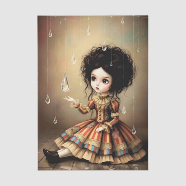 Papel De Seda Decoupage Dark Circus Doll (Anverso)