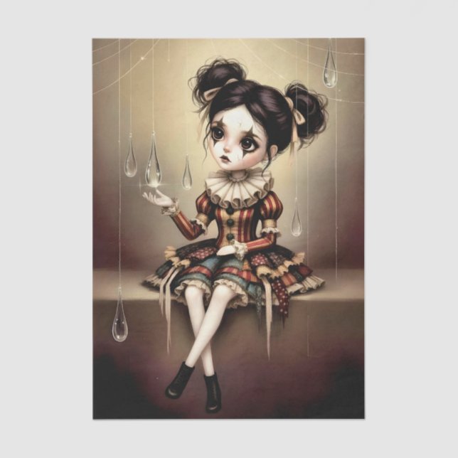 Papel De Seda Decoupage Dark Circus Doll (Anverso)
