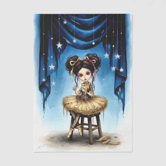 Papel De Seda Decoupage Dark Circus Doll (Anverso)