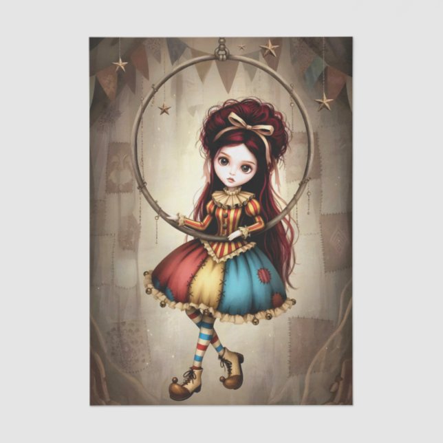 Papel De Seda Decoupage Dark Circus Doll (Anverso)