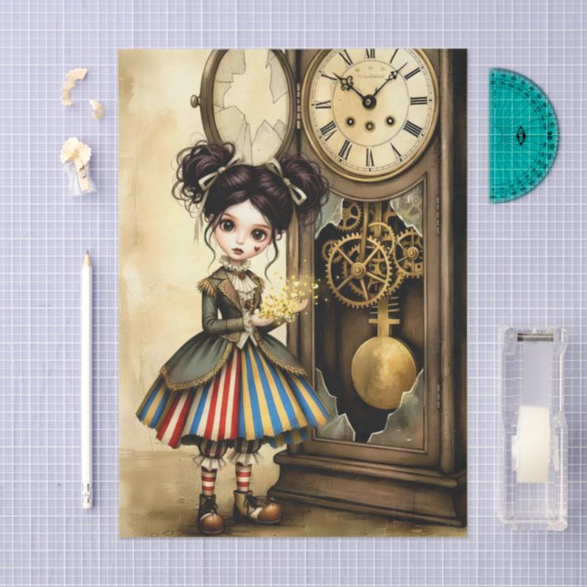 Papel De Seda Decoupage Dark Circus Doll (Artesanía)