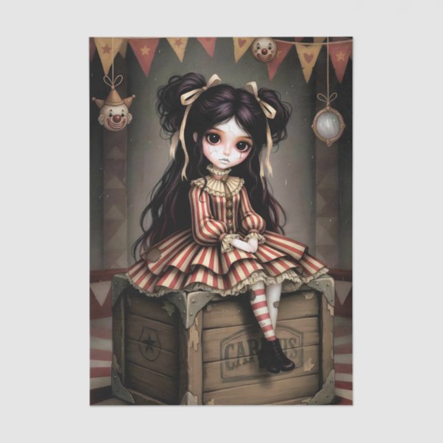 Papel De Seda Decoupage Dark Circus Doll (Anverso)