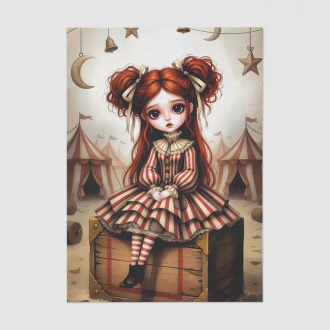 Papel De Seda Decoupage Dark Circus Doll (Anverso)