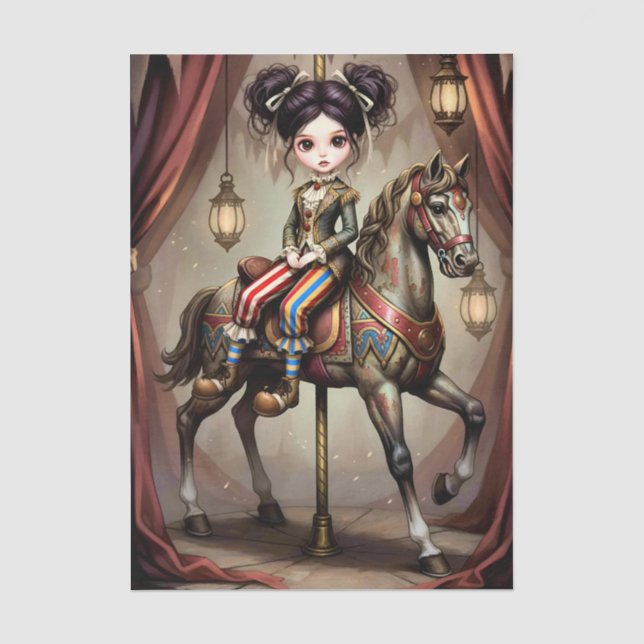 Papel De Seda Decoupage Dark Circus Doll (Anverso)