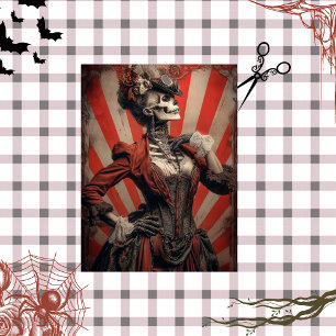Papel De Seda Decoupage Dark Steampunk Skeletal Circus