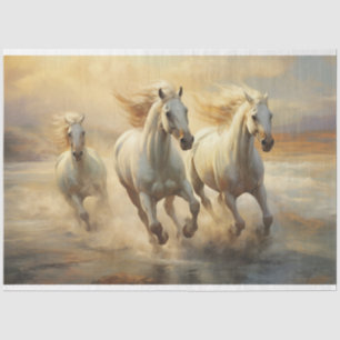 Papel De Seda Decoupage de acuarela de caballos salvajes